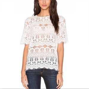 BCBG generation White lace top. Xs. NWOT